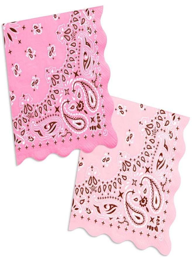 xo, Fetti Cowgirl Napkins – 24 Paper Napkins | Pink Bandana, Western Party, Bachelorette, Birthday, Glam Decor, Yeehaw, Country Chic - Image 1